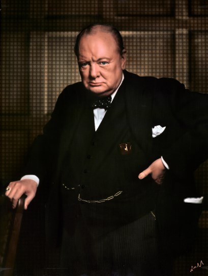 Winston Churchill by Nick Holdsworth - Mixed Media on Board